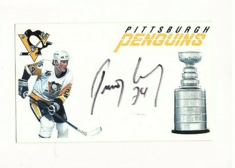 Troy Loney Signed 3x5 Index Card Nhl Autograph Penguins Mighty Ducks Ny Rangers