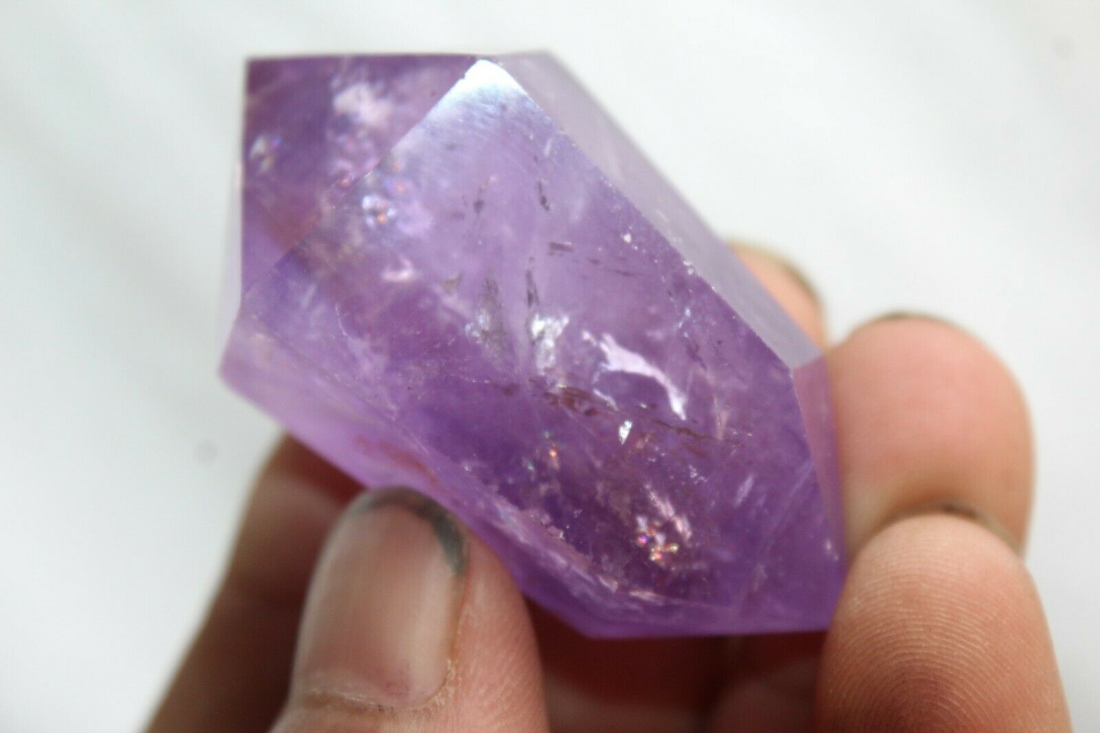 52g Rare Natural Purple Amethyst Quartz Crystal Dt Wand Point