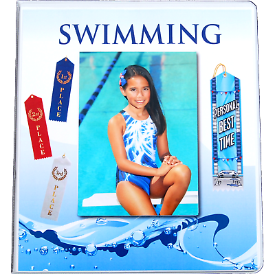 Swimming Gift Award Ribbon Binder Swimmer Gift Organizer Storage Ribbons Sheets