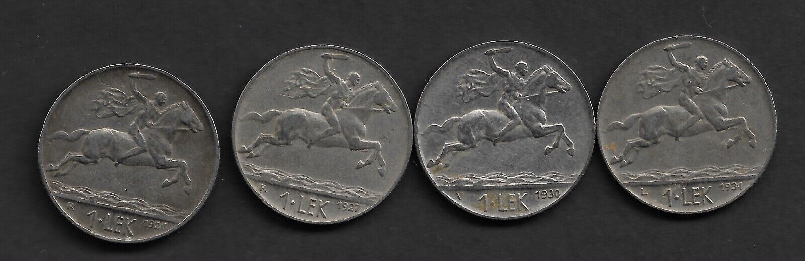 1926,1927,1930,1931 Albania Coins.4x1leke. Alexander. See The Picture. Nabc