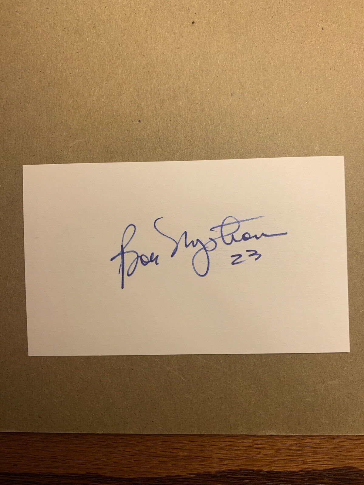 Bob Nystrom Autograph 3x5 Index Card Islanders