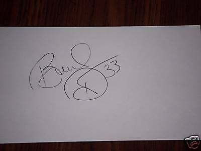 Bruce Driver Autographed Index Card