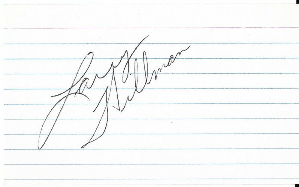 Larry Hillman Signed 3"x5" Index Card Nhl Auto Autograph